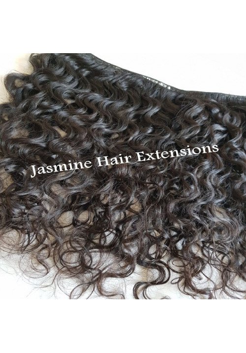 Temple Curly Hair Weft hair extensions double machine weft