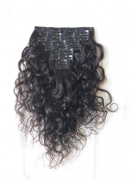 100% Unprocessed Curly Clip in Hair Extensions 