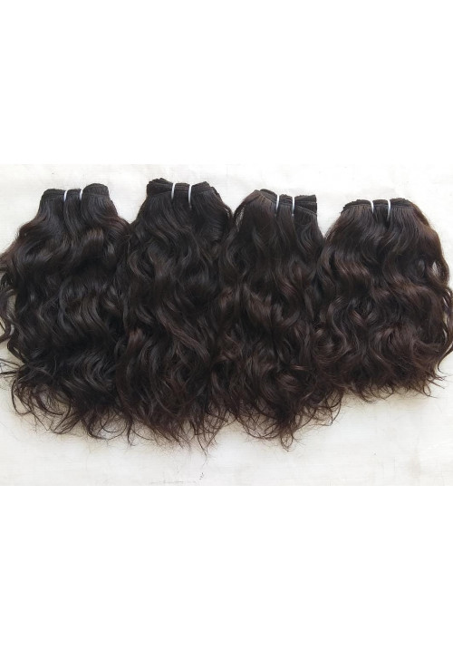 Cuticle aligned Raw Natural Wavy Hair Extensions